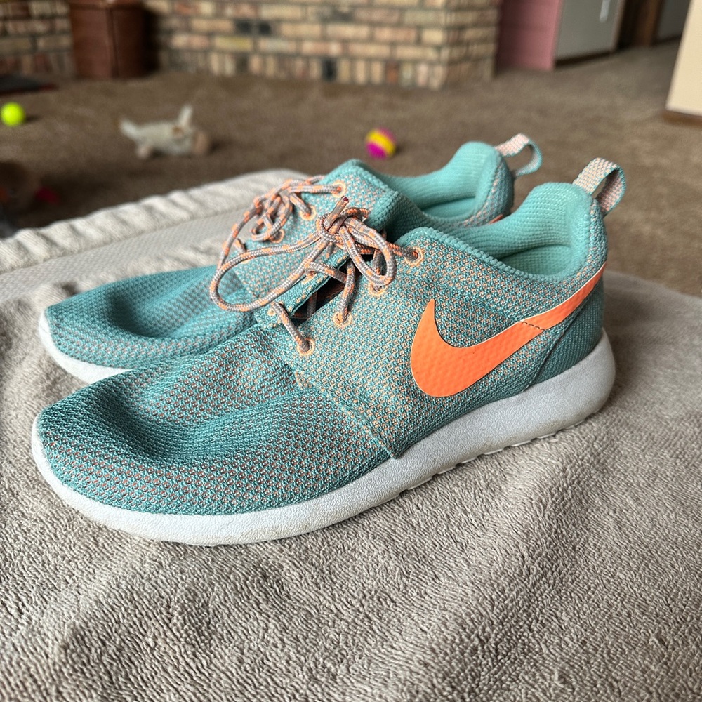 Nike Roshe Teal and Orange Sneakers